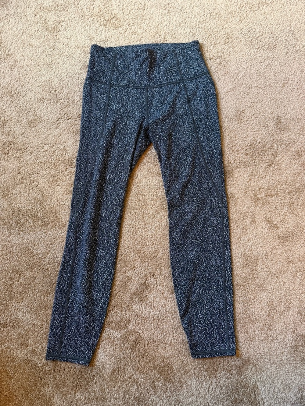 Athleta Black and White Speckled Leggings